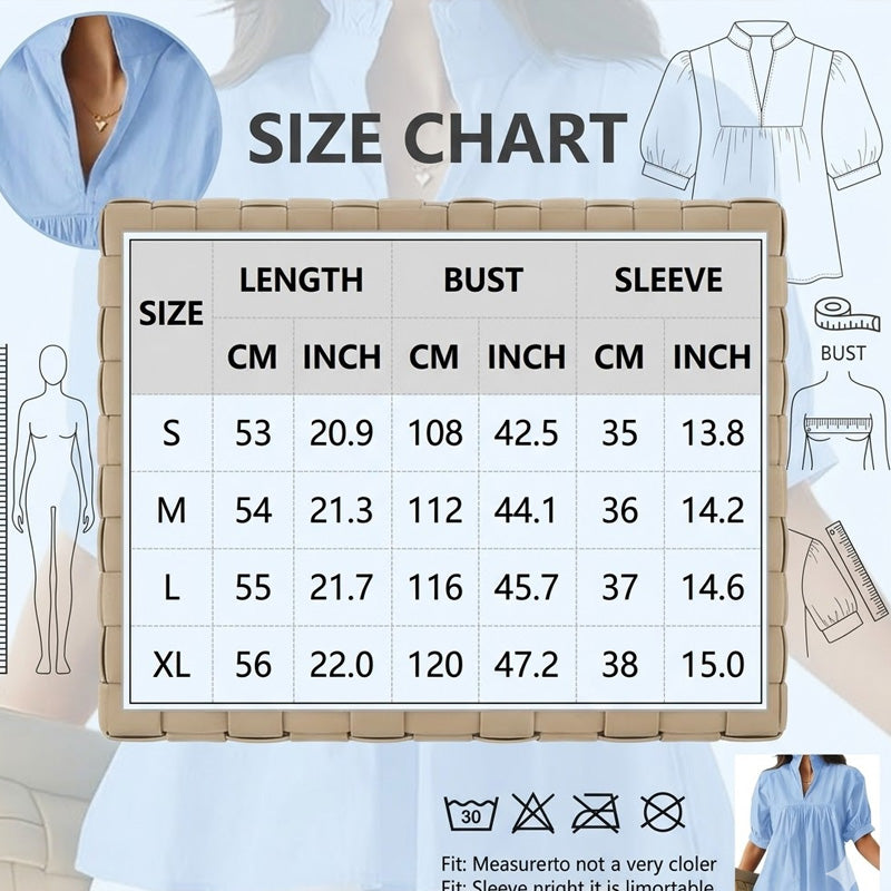 Blouse à col volanté et manches bouffantes pour femme