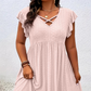 👗 50% DE RÉDUCTION ✨ Robe femme col V à volants – Élégante, cintrée & polyvalente – Parfaite pour le bureau, les brunchs ou les rendez-vous romantiques – chic et féminine 🌸