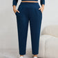 Pantalon fuselé à poches pour femmes, grandes tailles