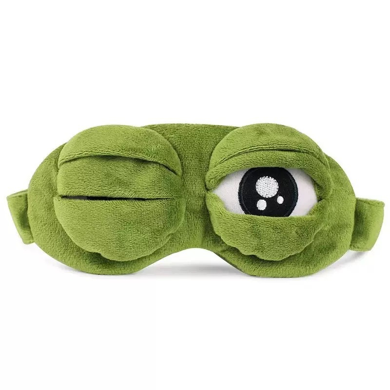 💙Masque de sommeil 3D « Grenouille rigolote » en tissu doux