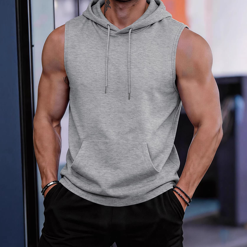 🔥 Sweat à capuche sans manches 💧 Absorbe l'humidité et évacue la transpiration · Séchage rapide et résistant aux frottements 🧢 Capuche anti-UV et coupe-vent · 🏋️ Idéal pour la musculation, la course à pied ou les loisirs
