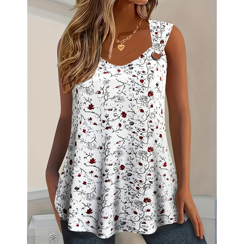 Débardeur d'été à imprimé floral pour femme