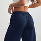 Pantalon de survêtement décontracté à jambes larges pour femme, avec cordon de serrage