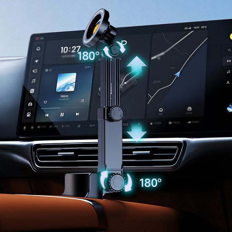 🥤Support pour téléphone à fixer sur le porte-gobelet de la voiture – orientable à 360°🧲