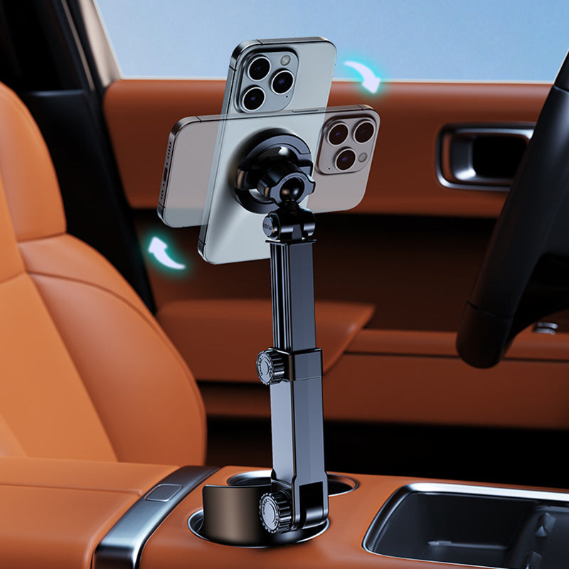 🥤Support pour téléphone à fixer sur le porte-gobelet de la voiture – orientable à 360°🧲