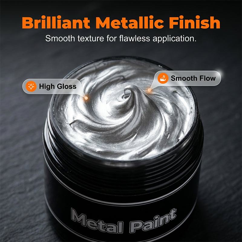 🔥 50 % DE RÉDUCTION !! 📢 Peinture métallisée argentée à séchage rapide | Résistante à la décoloration, à l'écaillage et aux fissures ✨