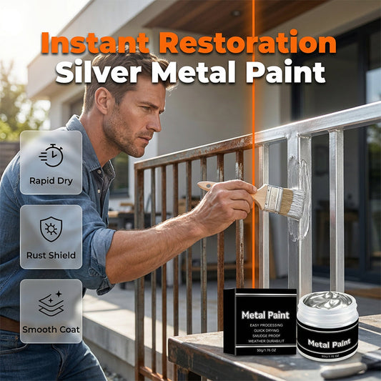 🔥 50 % DE RÉDUCTION !! 📢 Peinture métallisée argentée à séchage rapide | Résistante à la décoloration, à l'écaillage et aux fissures ✨