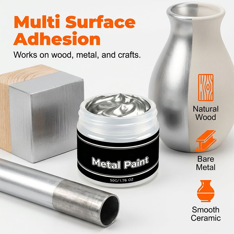 🔥 50 % DE RÉDUCTION !! 📢 Peinture métallisée argentée à séchage rapide | Résistante à la décoloration, à l'écaillage et aux fissures ✨