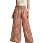👖 50% DE RÉDUCTION ❤️ Pantalon palazzo à jambes larges et imprimé floral pour femme – Tissu léger, taille élastique & coupe fluide – parfait pour l’été, la plage ou un look bohème chic 🌸