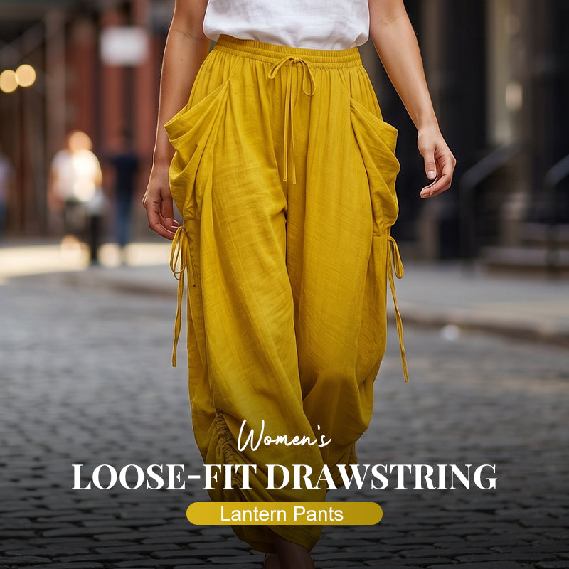 👖💨 PROMO FLASH 50% ! Pantalon Lanterne Femme – Coupe Large, Taille Élastique à Cordon, Jambes Amples, Léger & Confortable, Idéal Été & Quotidien ✨