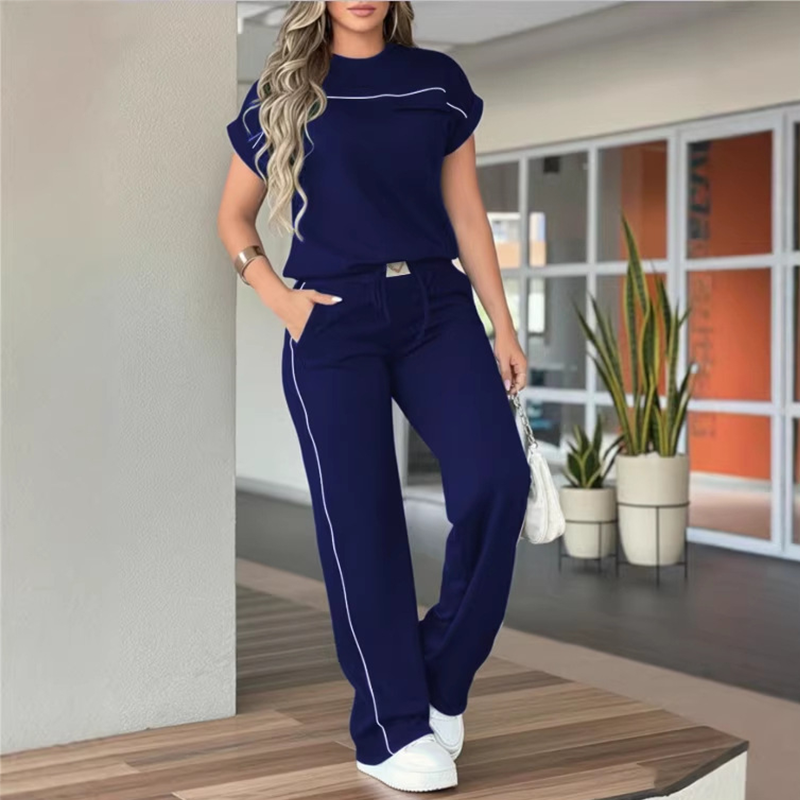 🥳 50 % de réduction ! 🍃 Ensemble deux pièces composé d'un haut à manches courtes confortable et tendance et d'un pantalon élastiqué à cordon