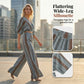 👚 50 % DE RÉDUCTION POUR UNE DURÉE LIMITÉE ! ✨ Ensemble composé d'un haut court rayé et d'un pantalon à jambes larges – Tissu fluide et respirant, style vacances 🏖️