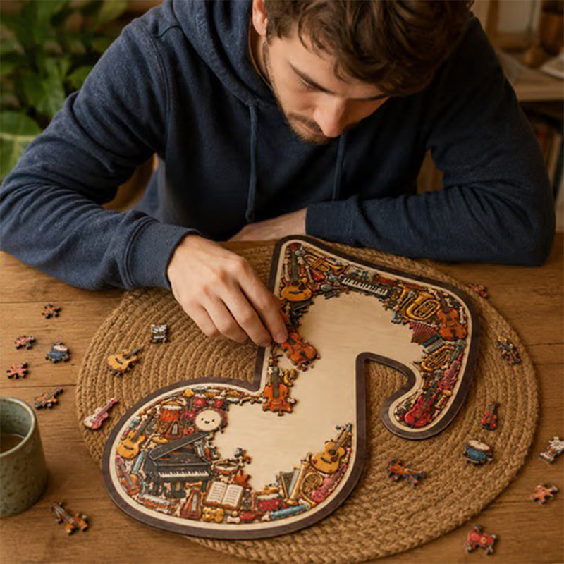 🎶 50% DE RÉDUCTION !! 🧩 Puzzle en Bois en Forme de Note de Musique