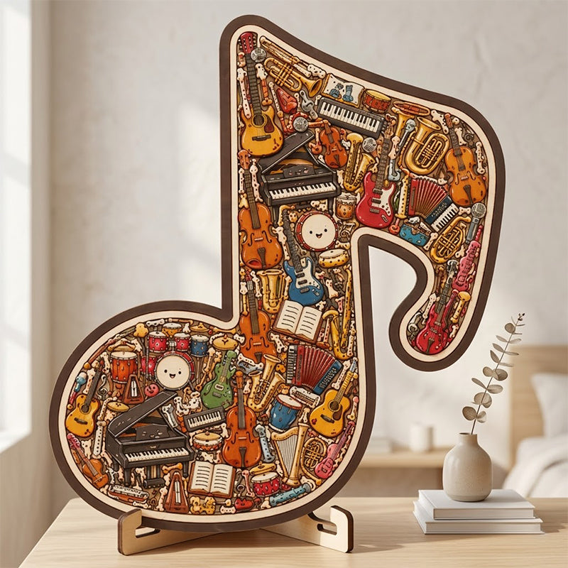 🎶 50% DE RÉDUCTION !! 🧩 Puzzle en Bois en Forme de Note de Musique