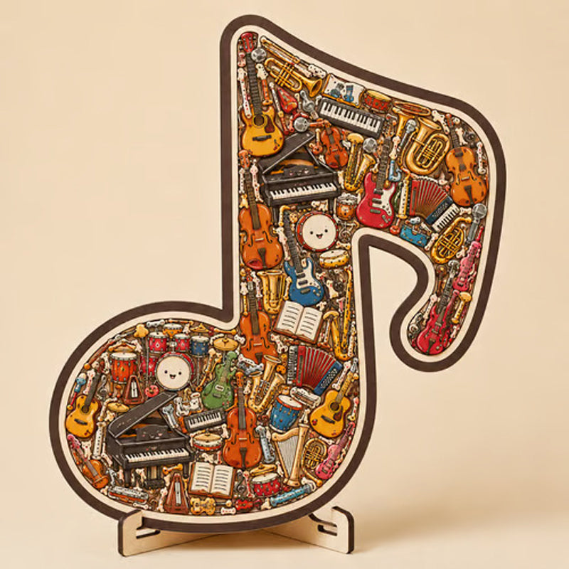 🎶 50% DE RÉDUCTION !! 🧩 Puzzle en Bois en Forme de Note de Musique