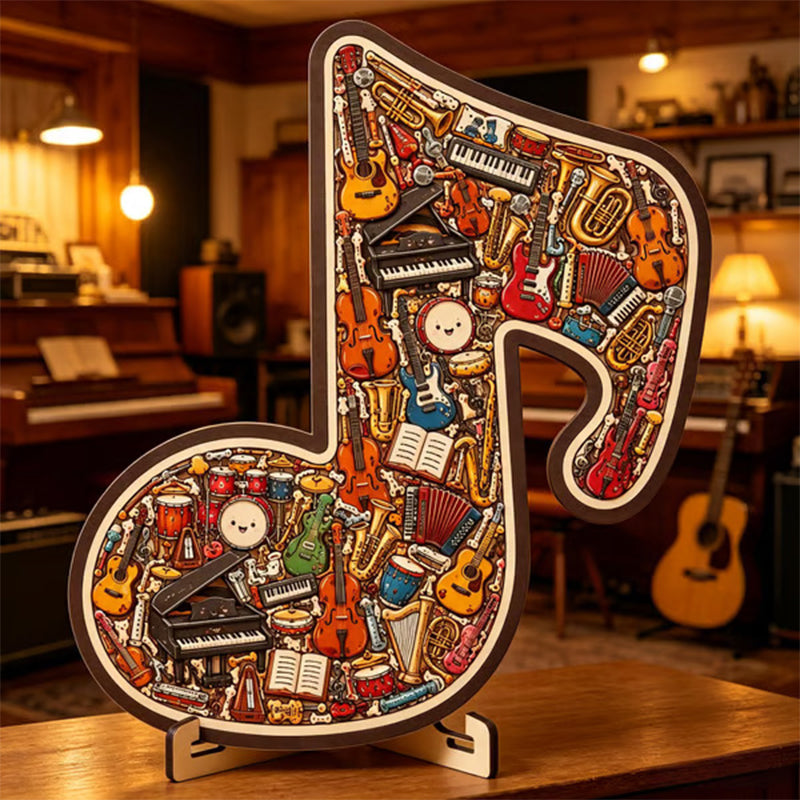 🎶 50% DE RÉDUCTION !! 🧩 Puzzle en Bois en Forme de Note de Musique