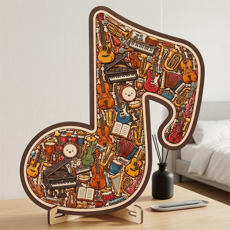 🎶 50% DE RÉDUCTION !! 🧩 Puzzle en Bois en Forme de Note de Musique