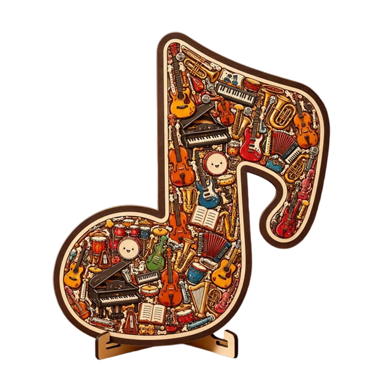 🎶 50% DE RÉDUCTION !! 🧩 Puzzle en Bois en Forme de Note de Musique