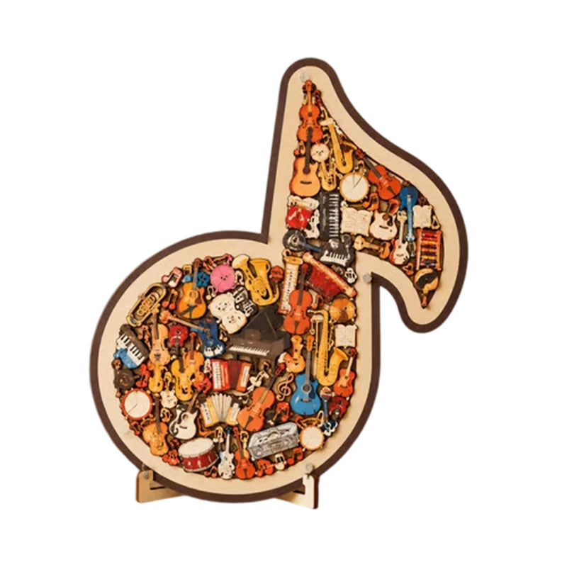 🎶 50% DE RÉDUCTION !! 🧩 Puzzle en Bois en Forme de Note de Musique