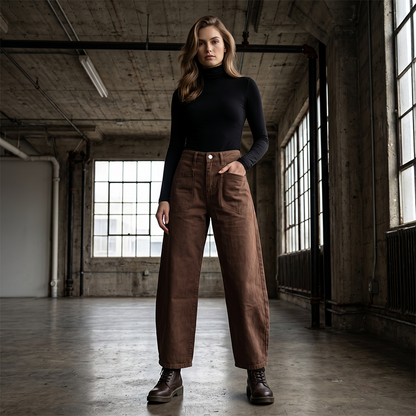 👖🌸 Pantalon taille haute à jambes larges – Coupe fluide et élégante, silhouette allongée, l’indispensable pour un look effortless au quotidien ☀️🌿