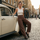 👖🌸 Pantalon taille haute à jambes larges – Coupe fluide et élégante, silhouette allongée, l’indispensable pour un look effortless au quotidien ☀️🌿