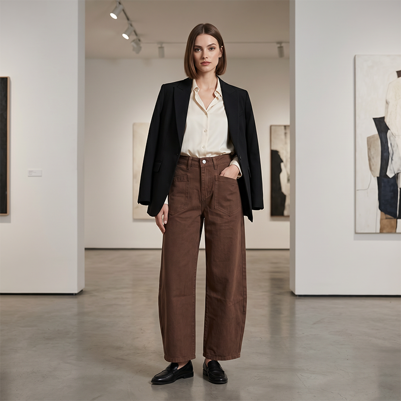 👖🌸 Pantalon taille haute à jambes larges – Coupe fluide et élégante, silhouette allongée, l’indispensable pour un look effortless au quotidien ☀️🌿