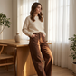 👖🌸 Pantalon taille haute à jambes larges – Coupe fluide et élégante, silhouette allongée, l’indispensable pour un look effortless au quotidien ☀️🌿