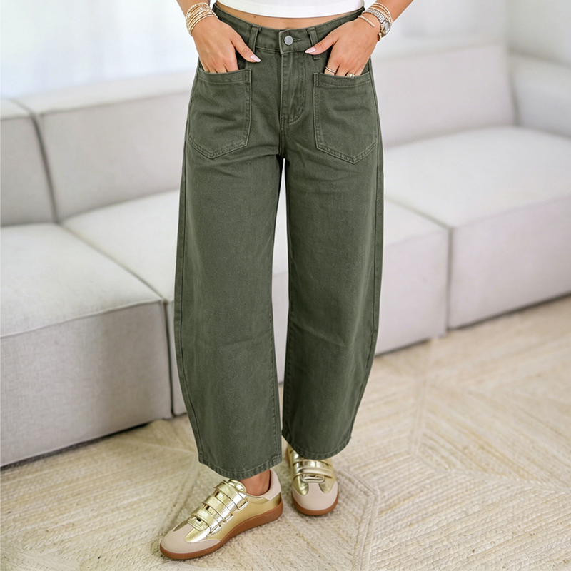 👖🌸 Pantalon taille haute à jambes larges – Coupe fluide et élégante, silhouette allongée, l’indispensable pour un look effortless au quotidien ☀️🌿