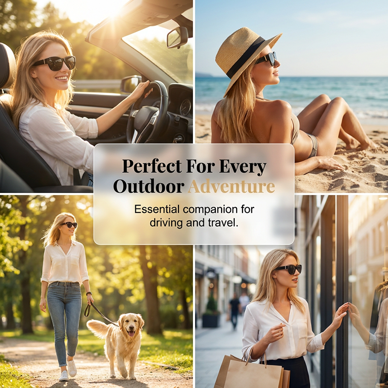 🏖️🔥 PROMO -50% ! Lunettes Soleil Polarisées Sur-Lunettes Femme – 9 Couches Anti-Reflets Eau Route Neige UV400, Grande Monture Glamour Hollywood, Matériaux Haute Qualité Charnières Renforcées · 4 Styles ✨