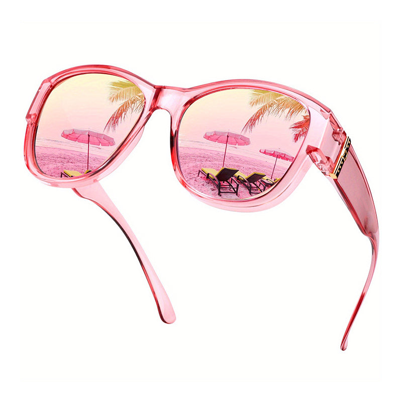 🏖️🔥 PROMO -50% ! Lunettes Soleil Polarisées Sur-Lunettes Femme – 9 Couches Anti-Reflets Eau Route Neige UV400, Grande Monture Glamour Hollywood, Matériaux Haute Qualité Charnières Renforcées · 4 Styles ✨