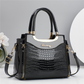 Sac à main vintage pour femme, brillant, effet croco