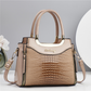 Sac à main vintage pour femme, brillant, effet croco