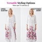 👗🌸Ensemble deux pièces composé d'une longue chemise imprimée pour femme et d'un pantalon large