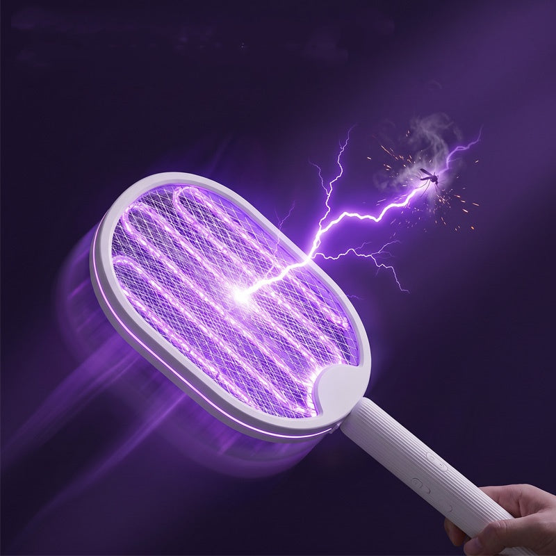 🦟 Raquette anti-moustiques électrique pliable 2-en-1⚡ Écartez, électrocutez et dormez sans piqûres