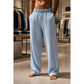 Breathable Straight-Leg Pants – Elastic Waist, Cool & Dry