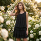 Robe d'été à volants superposés et encolure en U pour femme