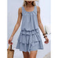 Robe d'été à volants superposés et encolure en U pour femme