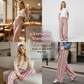 👑 Le must-have de la saison ! Pantalon rayé à jambes larges et cordon de serrage pour femme