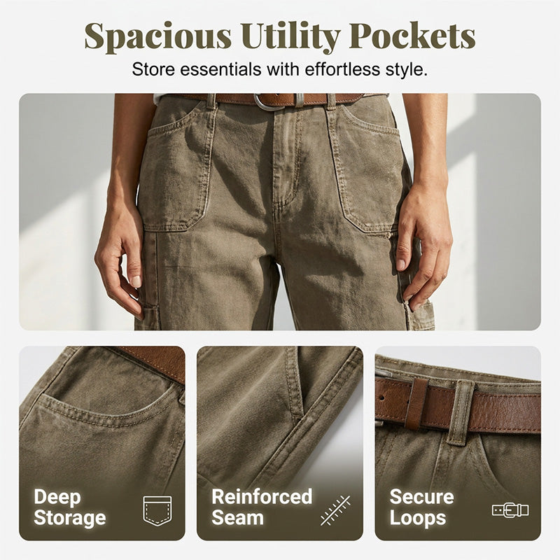 🔥Nouveautés en promotion : Pantalons cargo capri décontractés