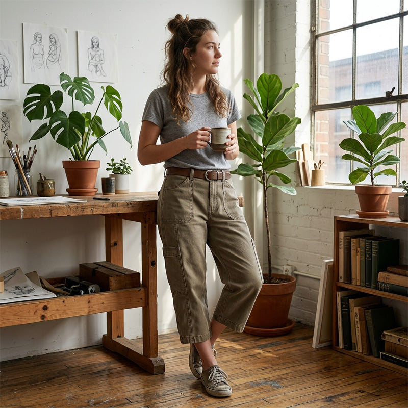 🔥Nouveautés en promotion : Pantalons cargo capri décontractés