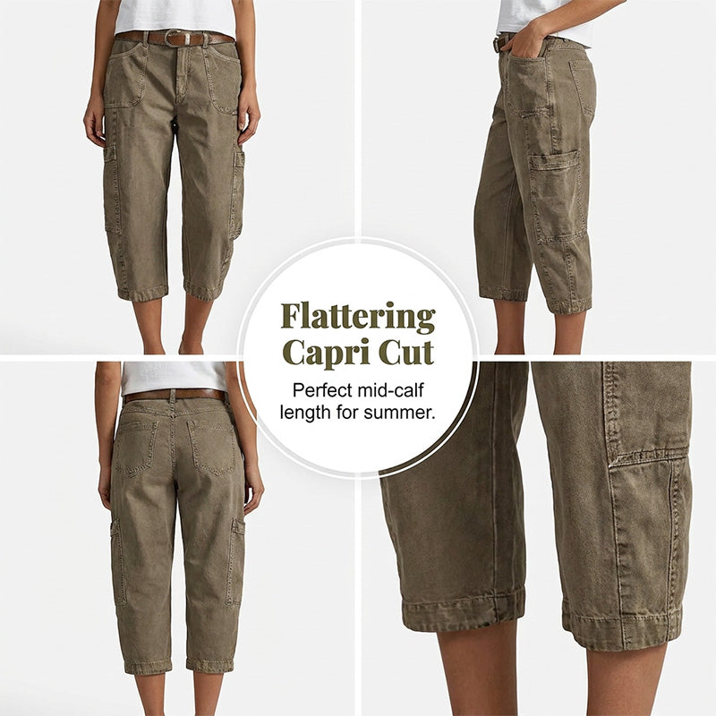🔥Nouveautés en promotion : Pantalons cargo capri décontractés