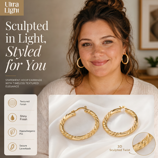 💫Boucles d'Oreilles Créoles Torsadées – Design Moderne, Légères, Polyvalentes ✨