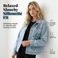 Veste en jean ample pour femme avec de délicats empiècements floraux 🔥
