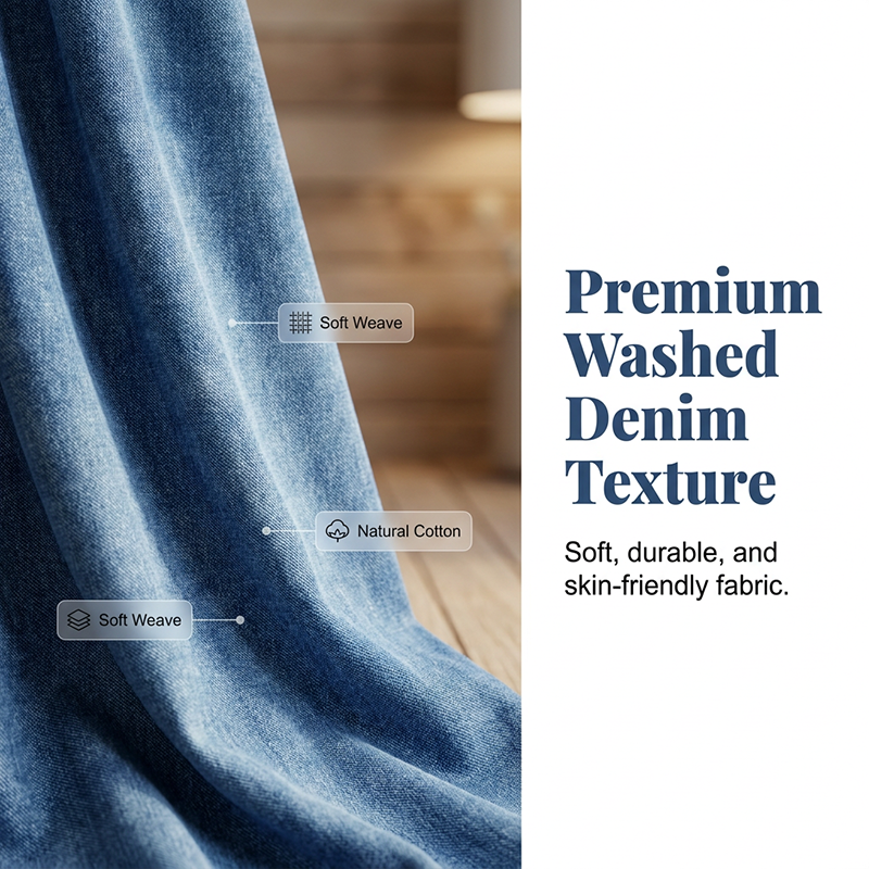 Robe longue ample en denim délavé pour femme