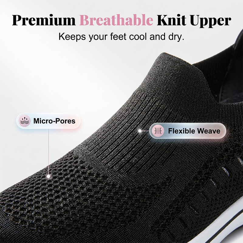 Chaussures de marche en tricot respirant pour femme