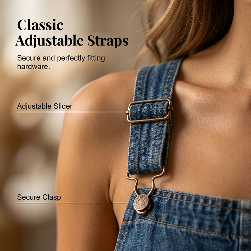 Combinaison d'été ample en jean pour femme, avec poches