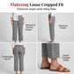 Pantalon décontracté à carreaux et patchwork pour femme, longueur cheville