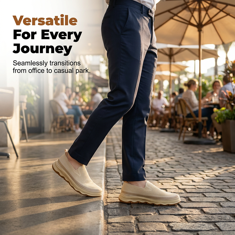 Chaussures de marche pour homme, sans lacets, en maille respirante