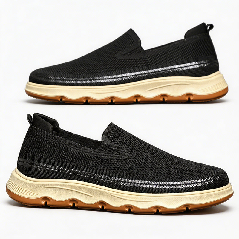 Chaussures de marche pour homme, sans lacets, en maille respirante