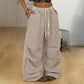 Pantalon large à rayures pour femme